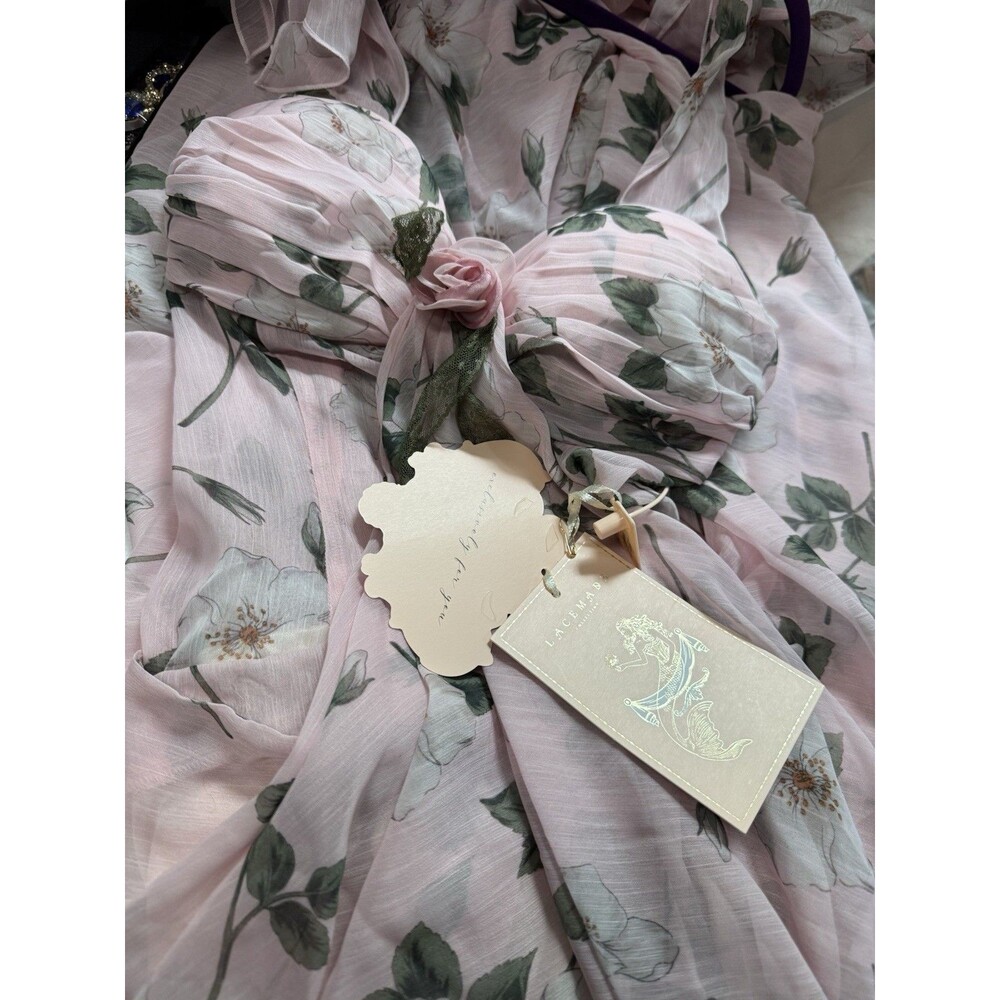 Lacemade Gardenia Breeze Dress Sz M Pink Floral Dress - Picture 9 of 11